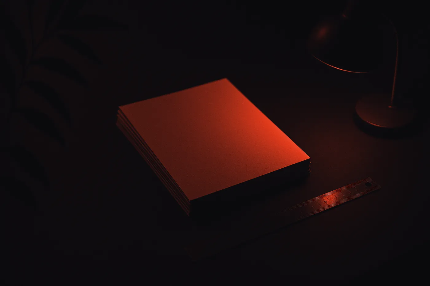Scrivania di studio, di notte